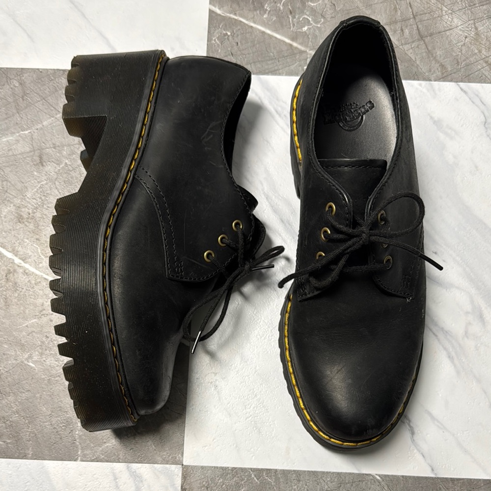 Dr. Martens Black Leather Chunky Oxfords